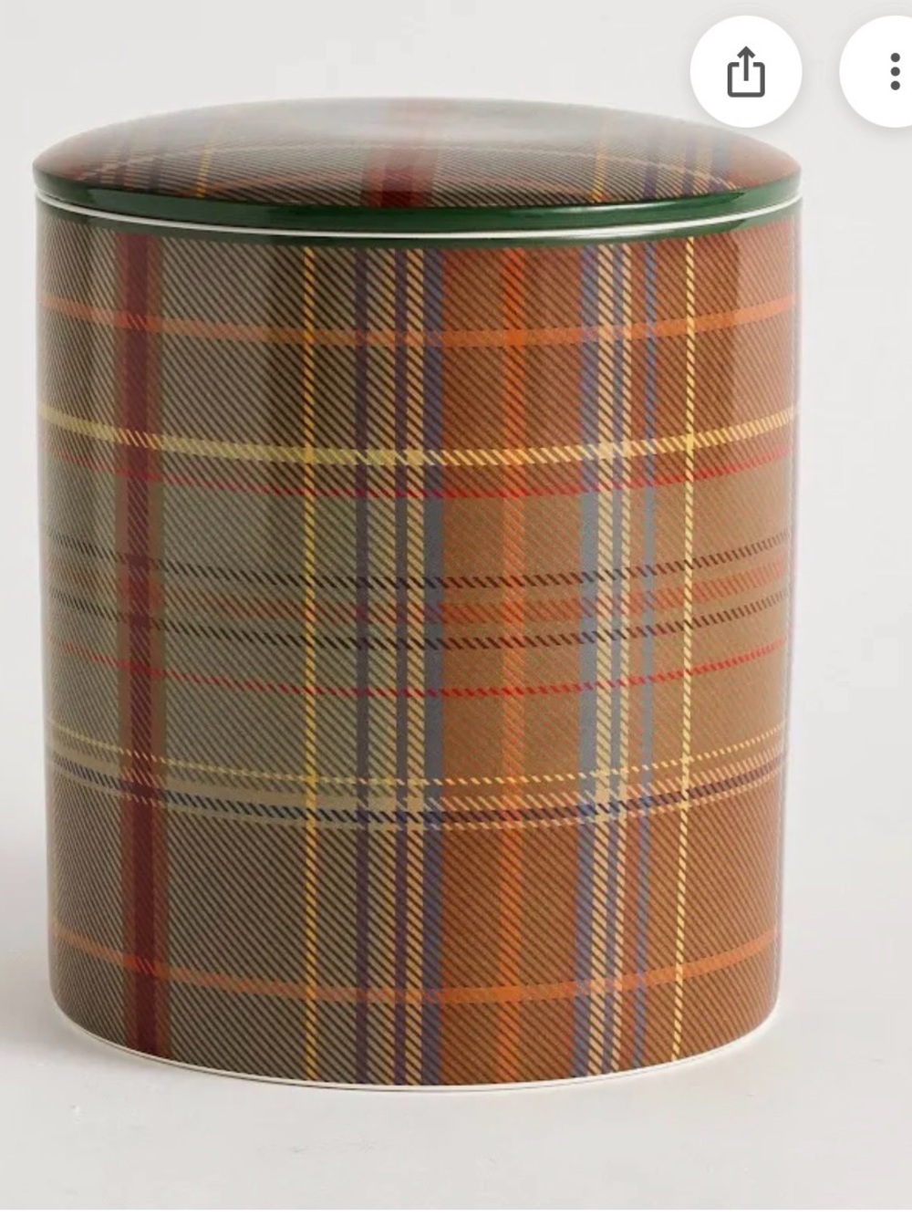 Pottery Barn Woodrow Plaid Ceramic Storage Canister